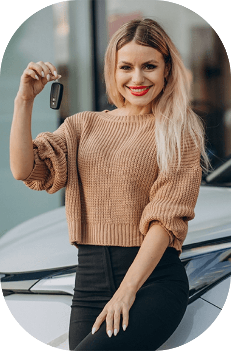 Woman holding car keys